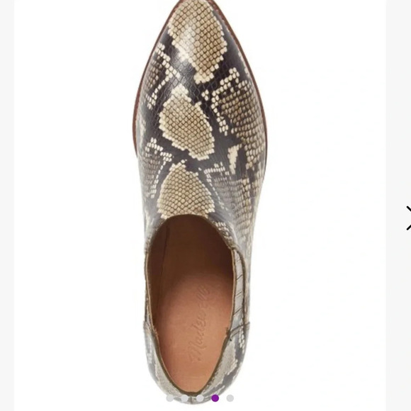 New Madewell snakeskin booties ankle boots 8.5 Nordstrom - Picture 3 of 3